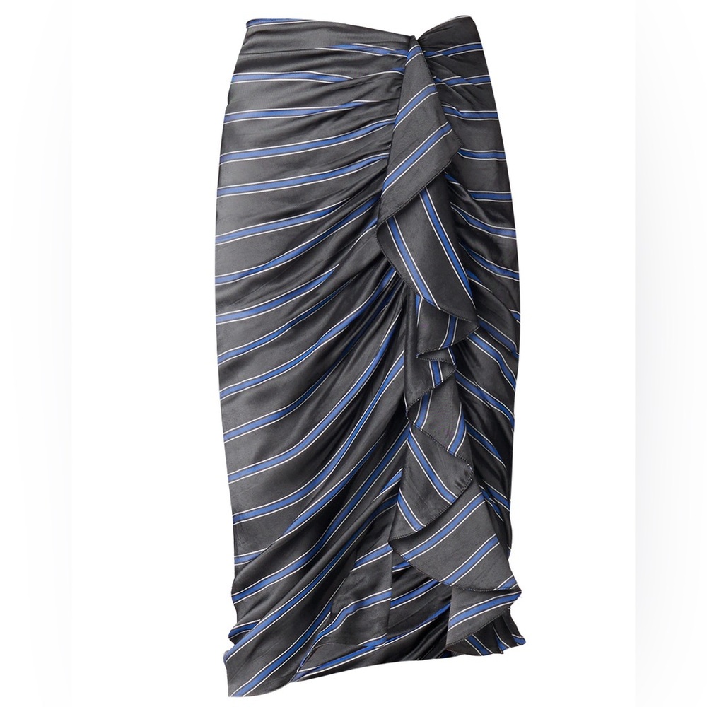Veronica Beard Black and Blue Striped Skirt